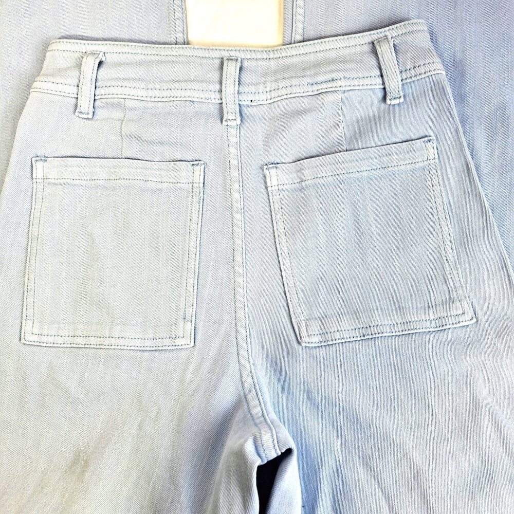 Miou Muse Jeans Wide Leg  Light Blue Raw Hem Size S 26 inch Waist - Picture 8 of 9